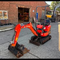 Mini digger available for hire from LJM Building and Plant